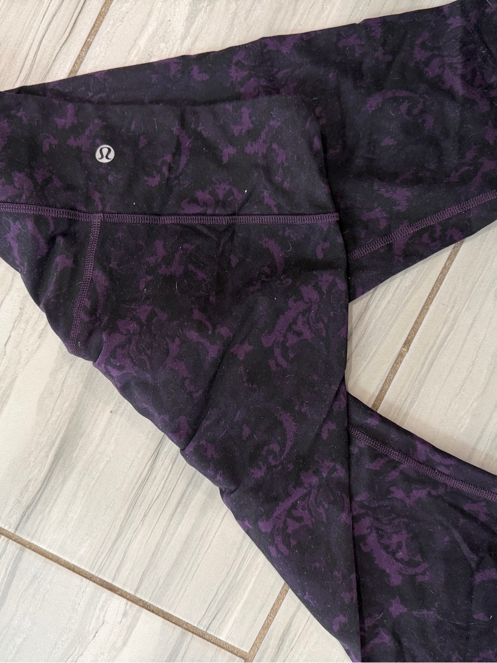 Purple Patterned Active Capris - Picture 2 of 2